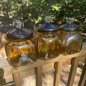 COPY Iridescent glass Canister set of 3. Pretty